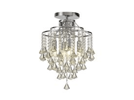 Diyas - Inina Semi - Flush Pendant 4 Light E14 Polished Chrome/Crystal - Luminosity Designs Ltd