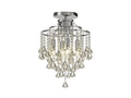 Diyas - Inina Semi - Flush Pendant 4 Light E14 Polished Chrome/Crystal - Luminosity Designs Ltd