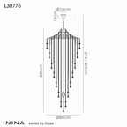 Diyas - Inina Tall Pendant 15 Light E14 Polished Chrome/Crystal - Luminosity Designs Ltd