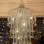 Diyas - Inina Tall Pendant 9 Light E14 Polished Chrome/Crystal - Luminosity Designs Ltd