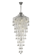 Diyas - Inina Tall Pendant 9 Light E14 Polished Chrome/Crystal - Luminosity Designs Ltd