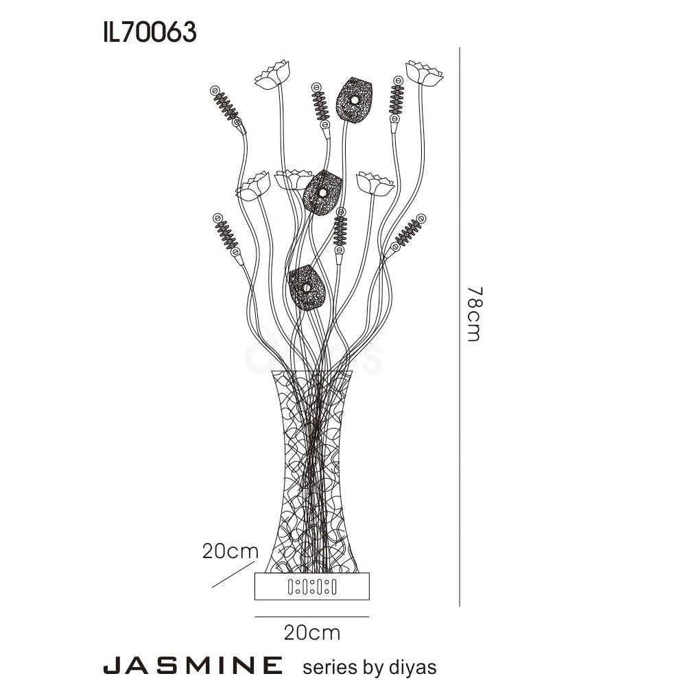 Luminosity Designs - Jasmine Crystal Flower Table Lamp by Cassia Twigue - Luminosity Designs Ltd