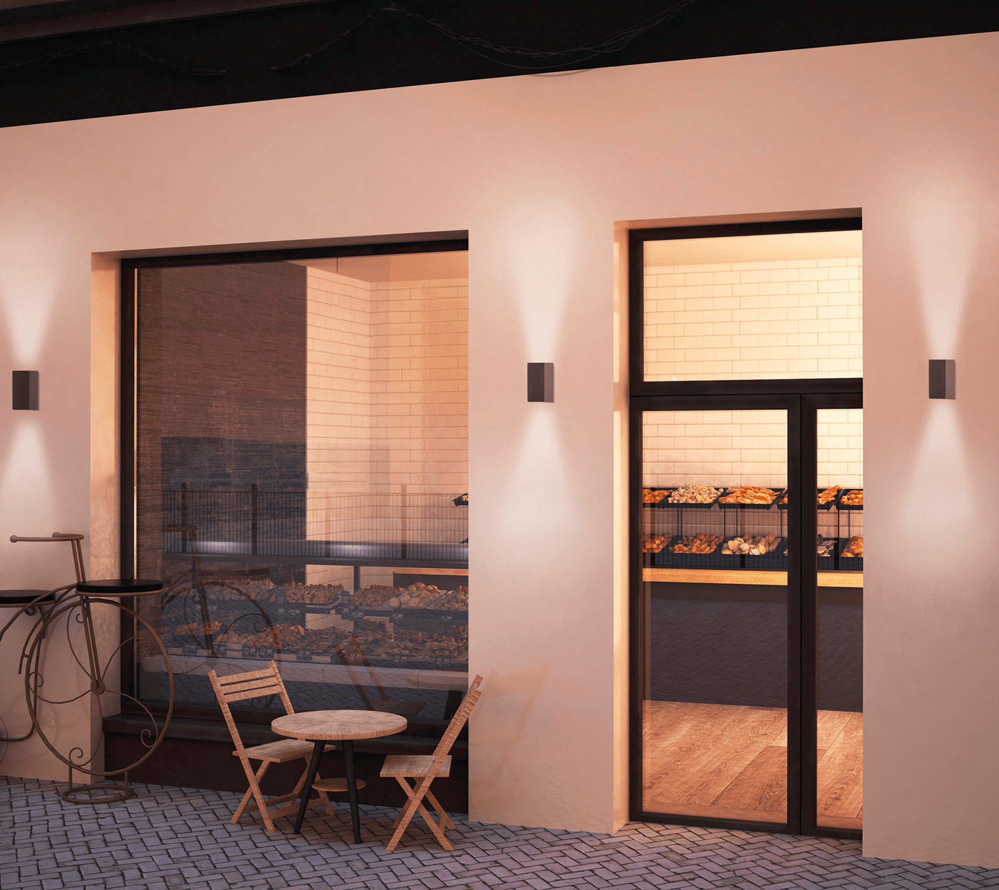 inspired - Kandanchu Outdoor Squared Up / Down Light, 2x GU10, IP54 - Luminosity Designs Ltd