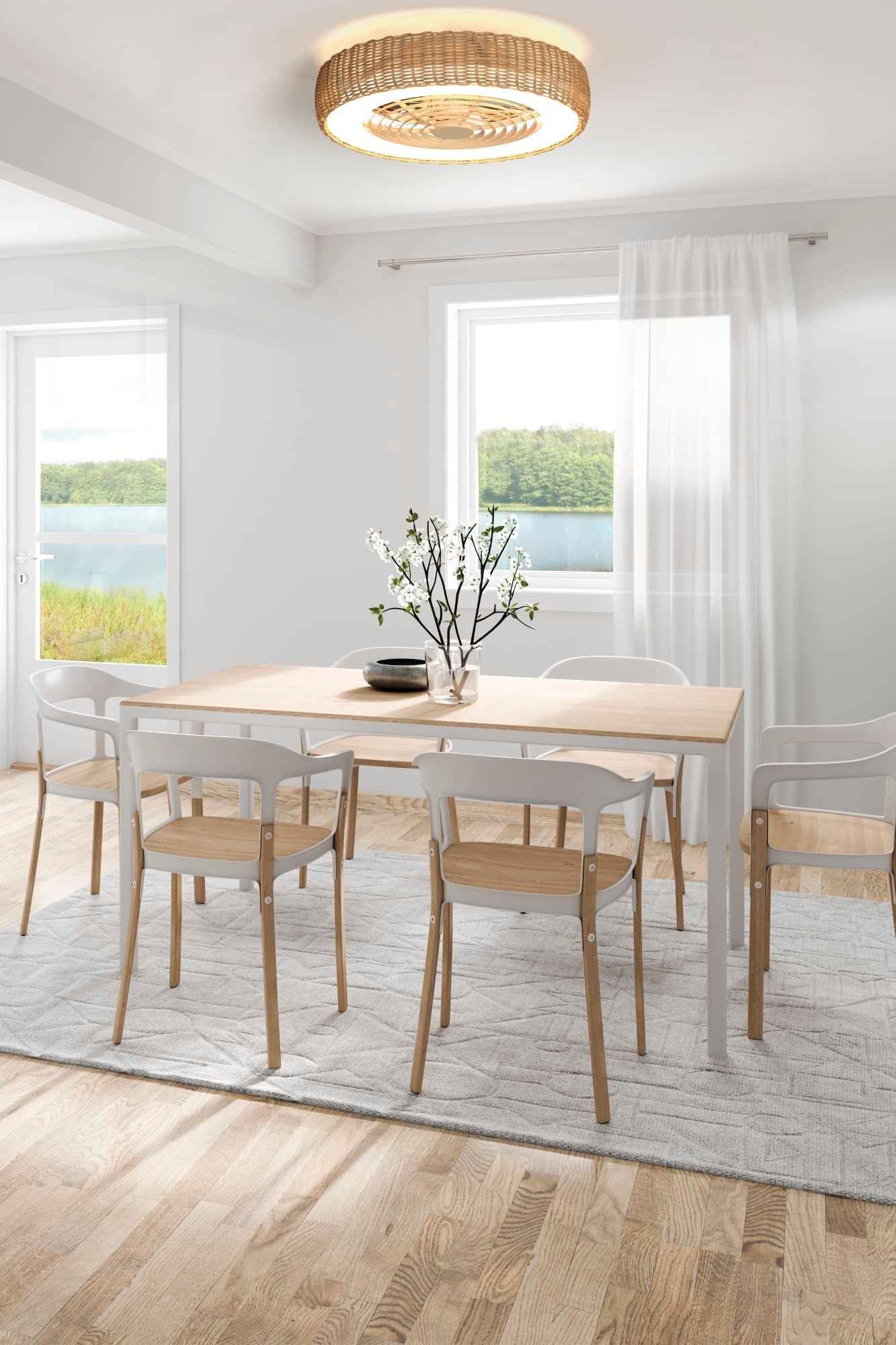 Mantra - Kilimanjaro LED Dimmable Ceiling Light With Built - In Fan - Remote Control - Luminosity Designs Ltd