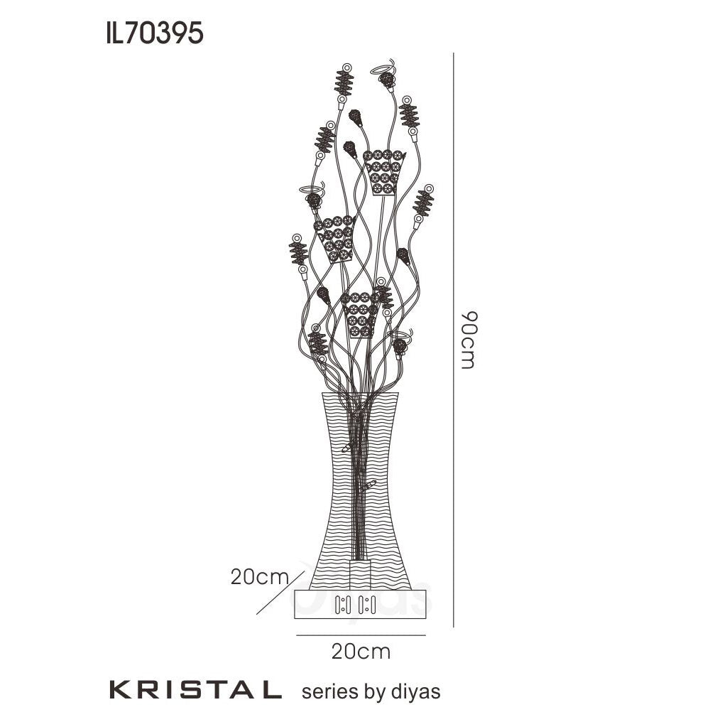 Luminosity Designs - Kristal Crystal Flower Table Lamp by Cassia Twigue - Luminosity Designs Ltd