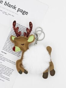 Luminosity Designs - Leaping Reindeer Pompom Bag Charm / Keyring - Luminosity Designs Ltd