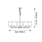 Luminosity Designs - Lora 5 Light Contemporary Ceiling Fitting - Luminosity Designs Ltd