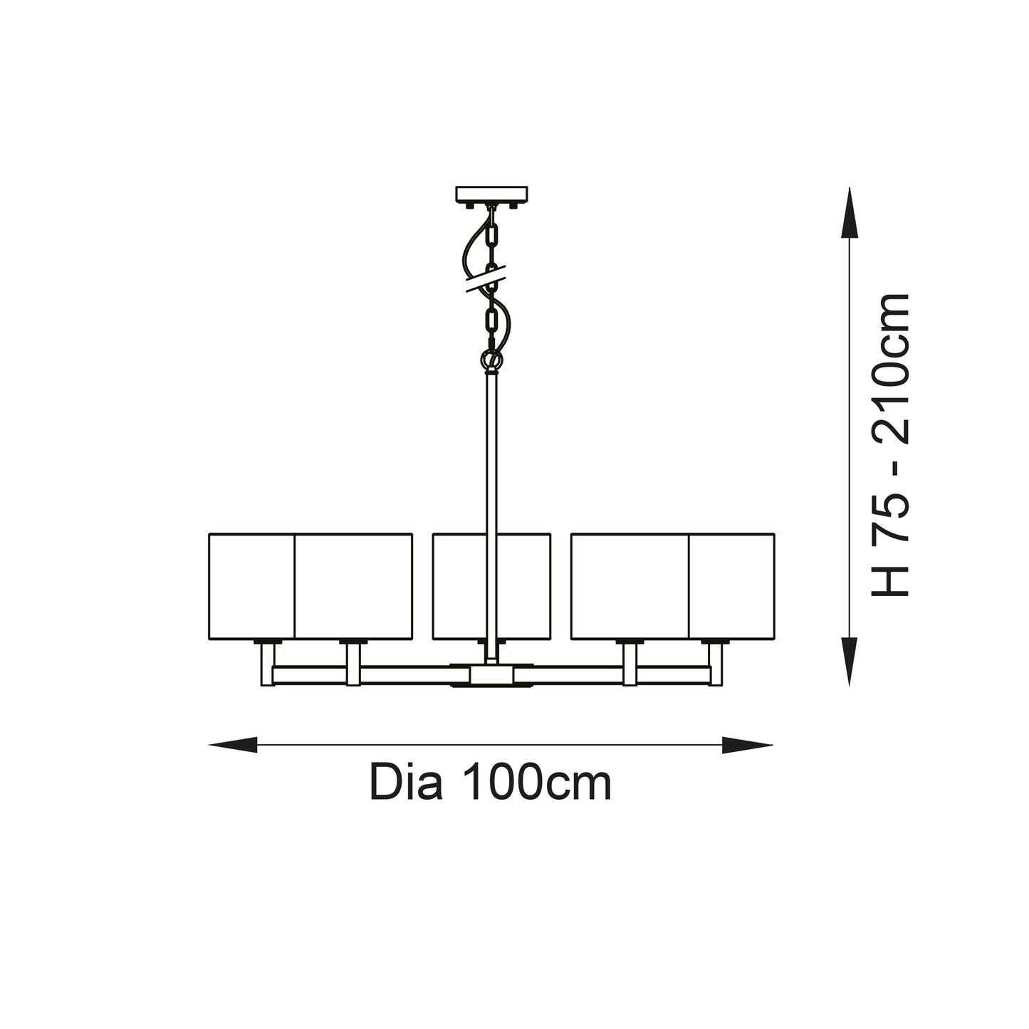 Lora 5 Light Contemporary Ceiling Fitting