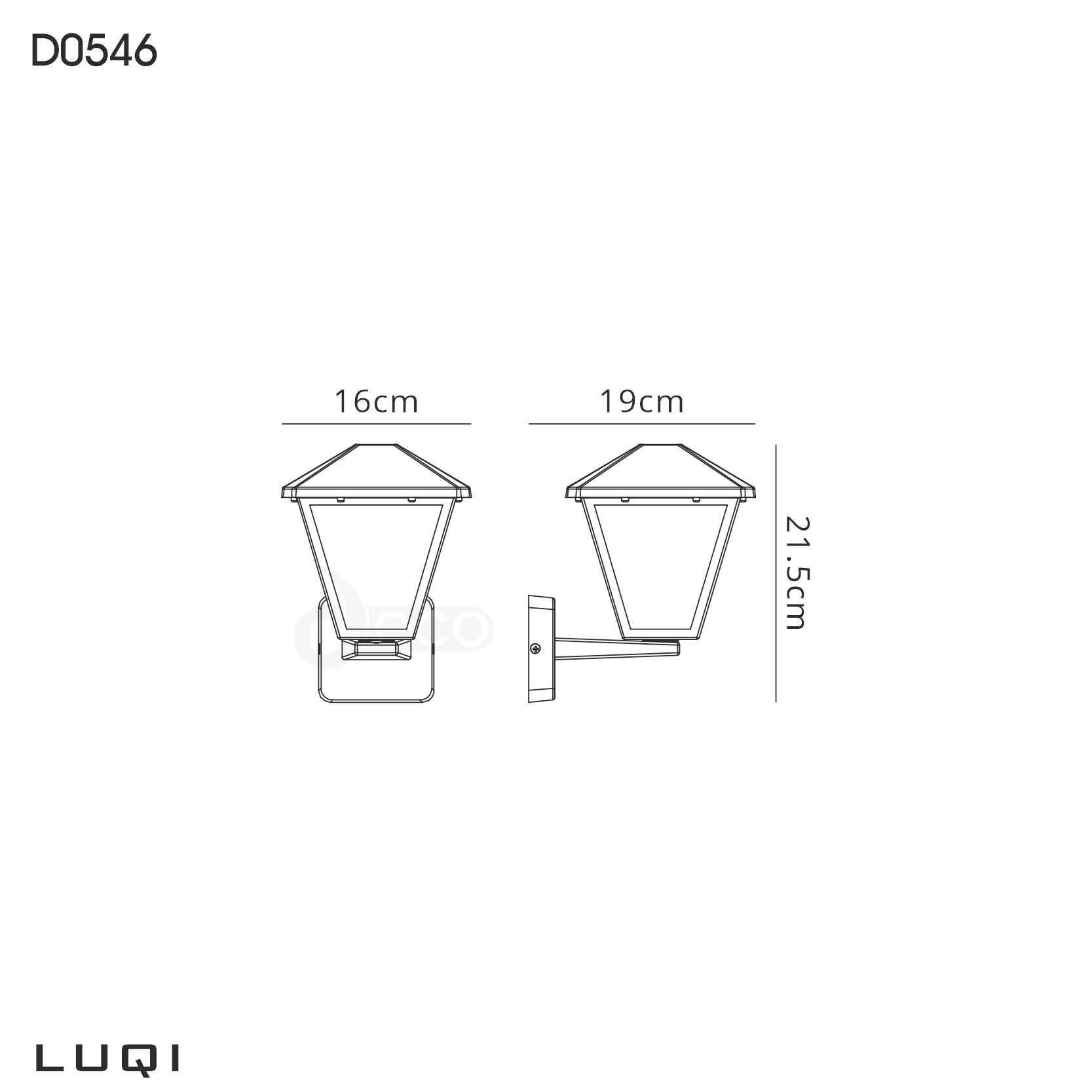 inspired - Luqi Outdoor Wall Light - Luminosity Designs Ltd
