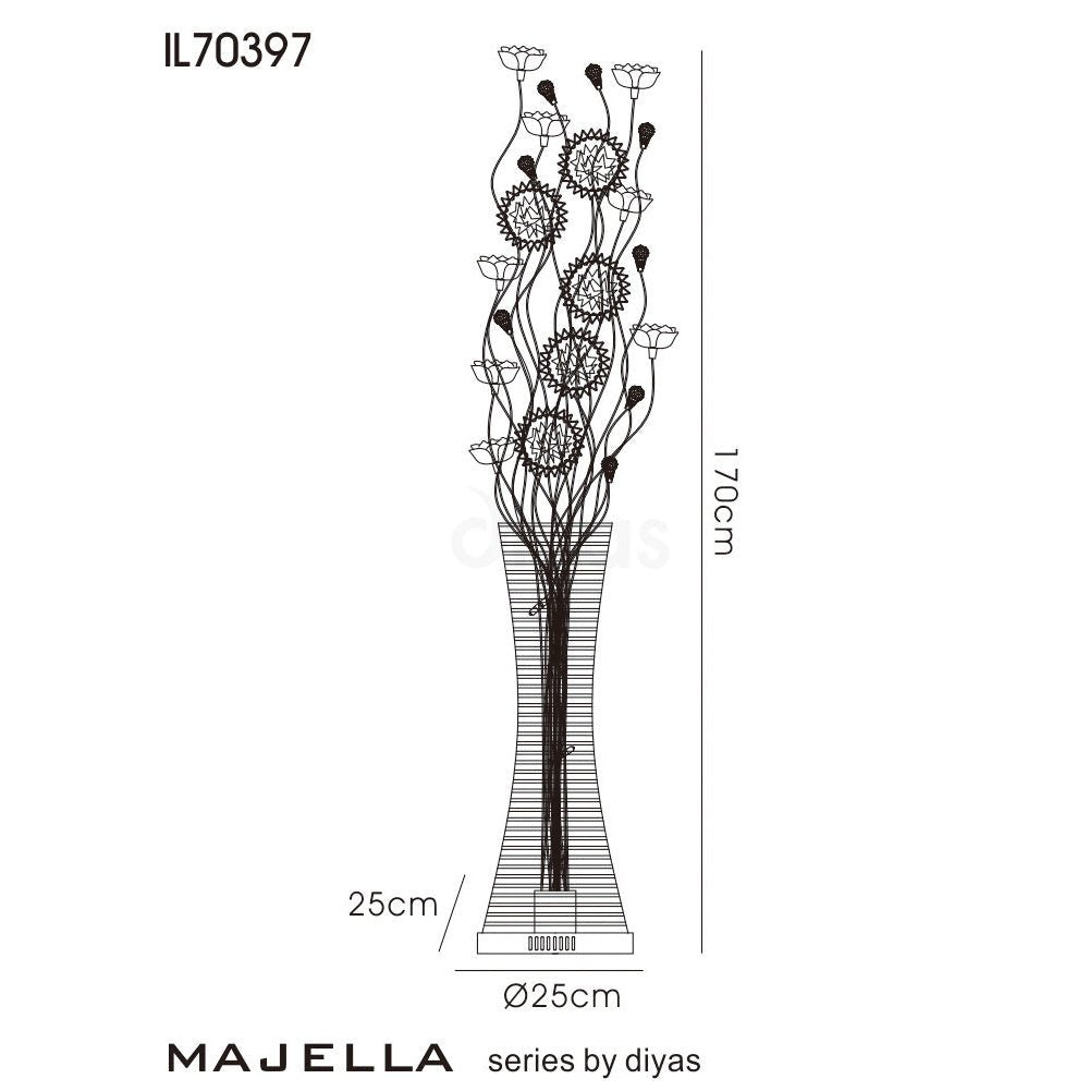 Luminosity Designs - Majella Crystal Flower Floor Lamp by Cassia Twigue - Luminosity Designs Ltd