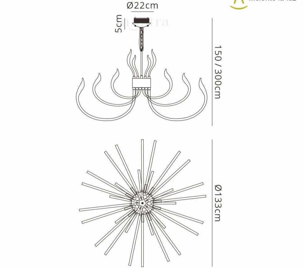 Mantra - Mantra M5565 Versailles LED Polished Chrome Extra Large Pendant - Luminosity Designs Ltd