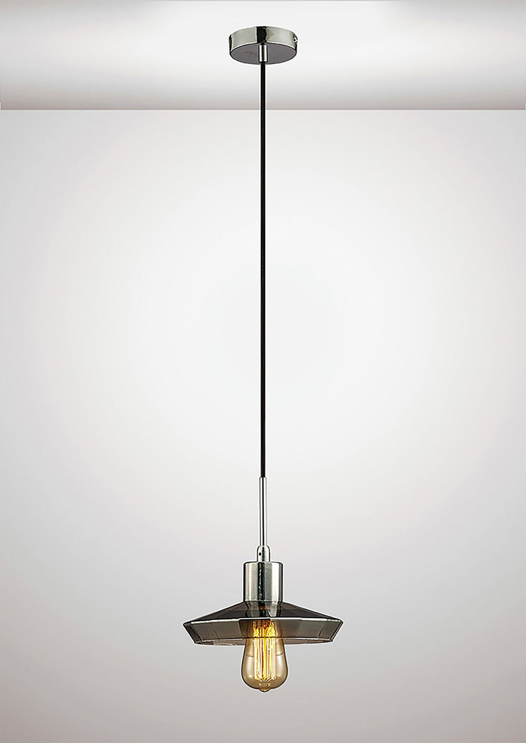 inspired - Marcus Flat Smoked Glass Pendant - Luminosity Designs Ltd