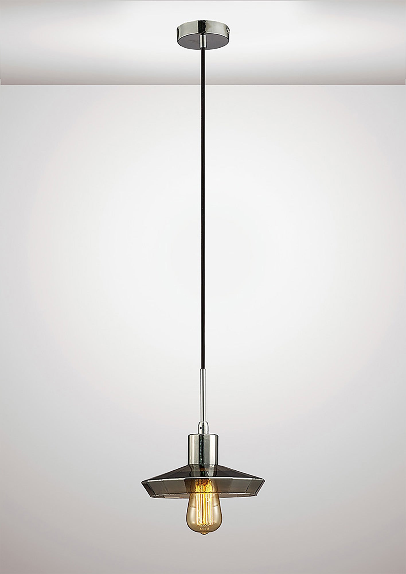 inspired - Marcus Flat Smoked Glass Pendant - Luminosity Designs Ltd