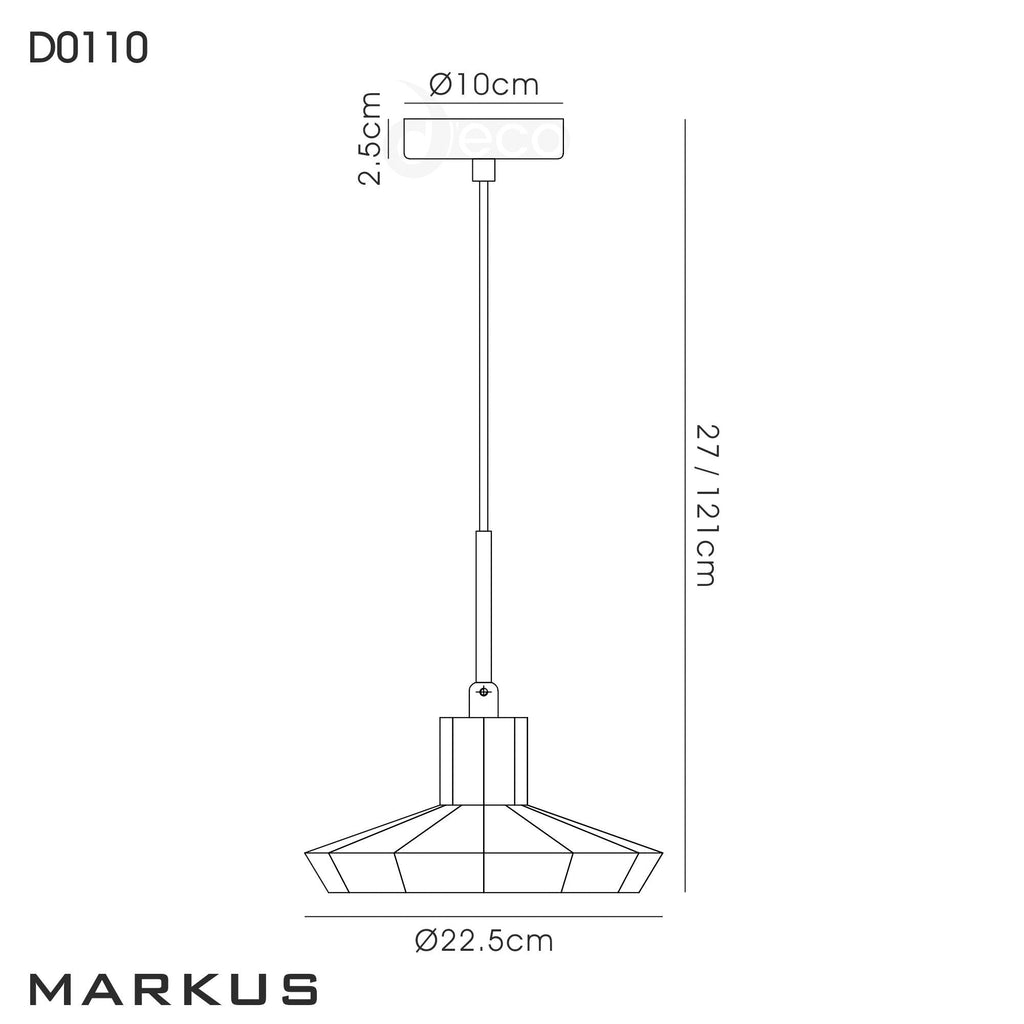 inspired - Marcus Flat Smoked Glass Pendant - Luminosity Designs Ltd