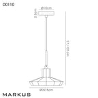 inspired - Marcus Flat Smoked Glass Pendant - Luminosity Designs Ltd