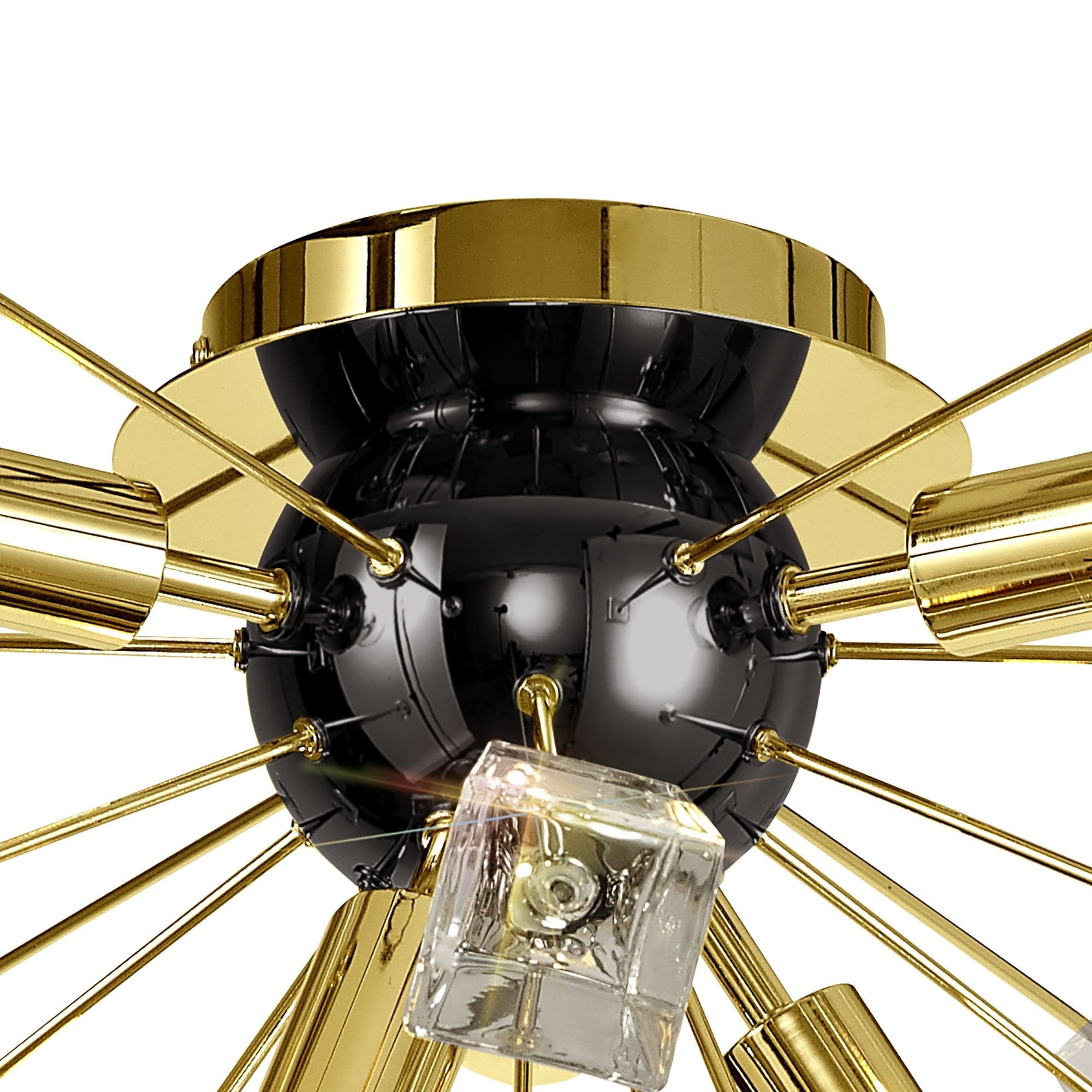 Luminosity Designs - Meteor Gold Semi Flush Ceiling Light - Luminosity Designs Ltd
