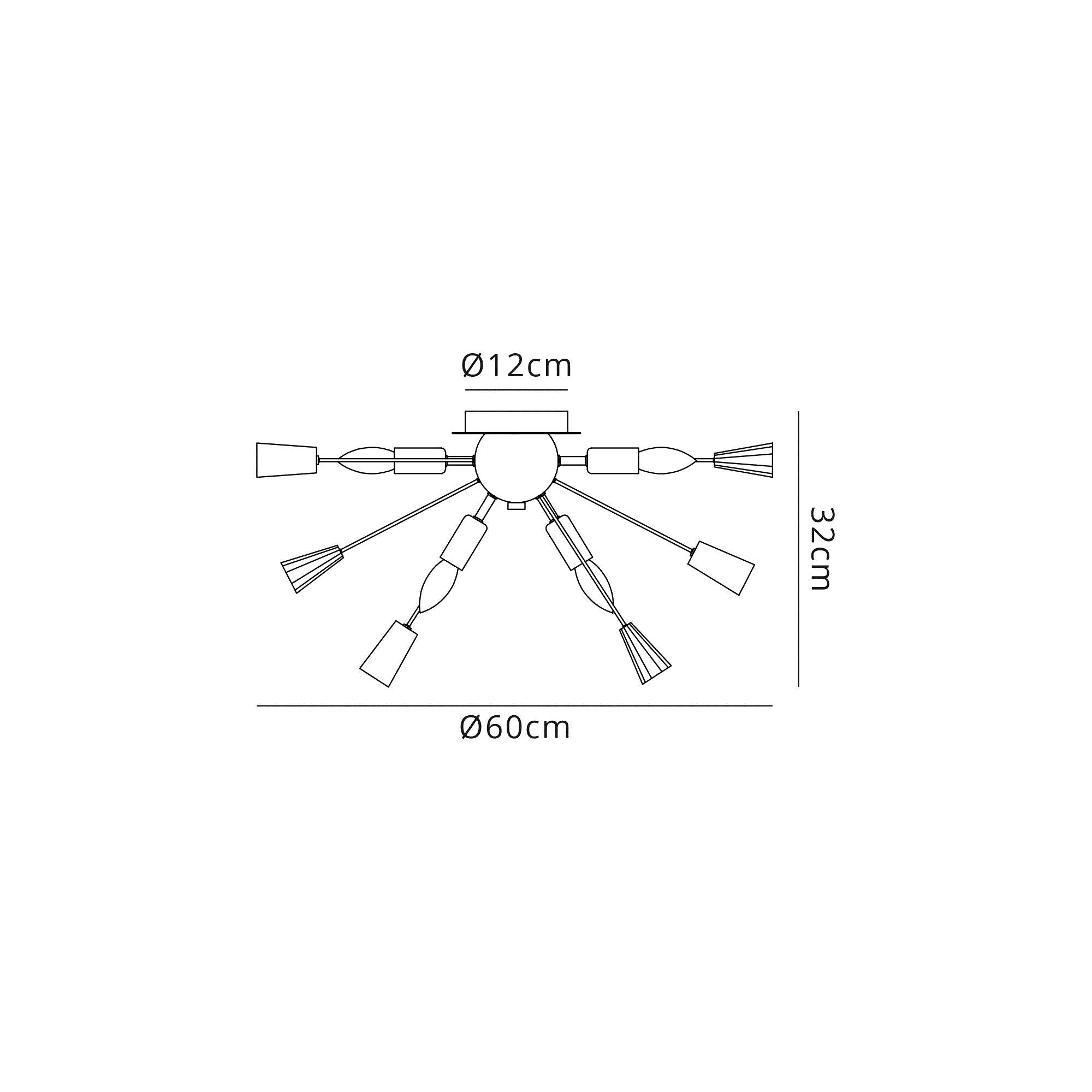 Luminosity Designs - Meteor Gold Semi Flush Ceiling Light - Luminosity Designs Ltd
