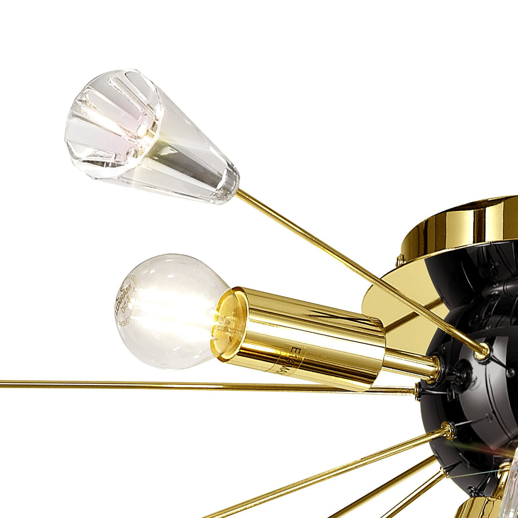Luminosity Designs - Meteor Gold Semi Flush Ceiling Light - Luminosity Designs Ltd
