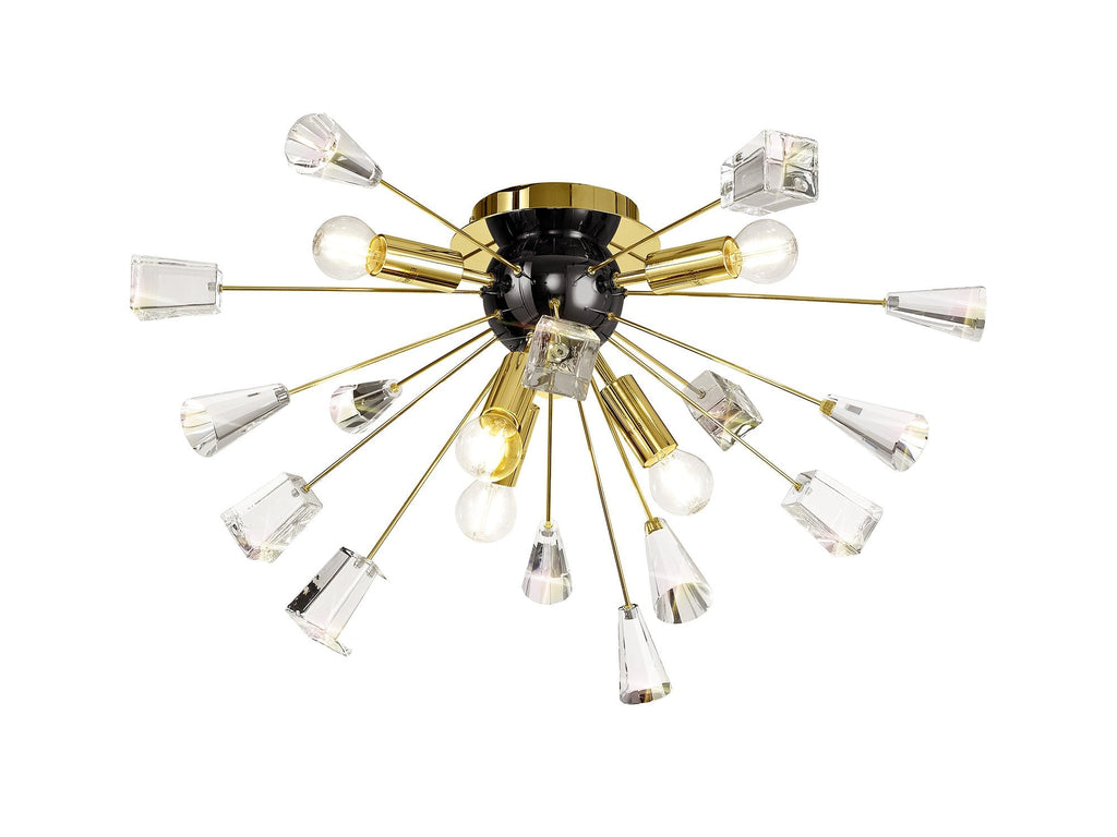 Luminosity Designs - Meteor Gold Semi Flush Ceiling Light - Luminosity Designs Ltd