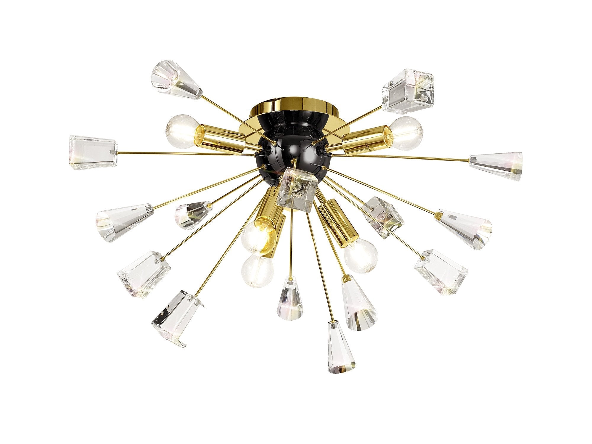 Luminosity Designs - Meteor Gold Semi Flush Ceiling Light - Luminosity Designs Ltd