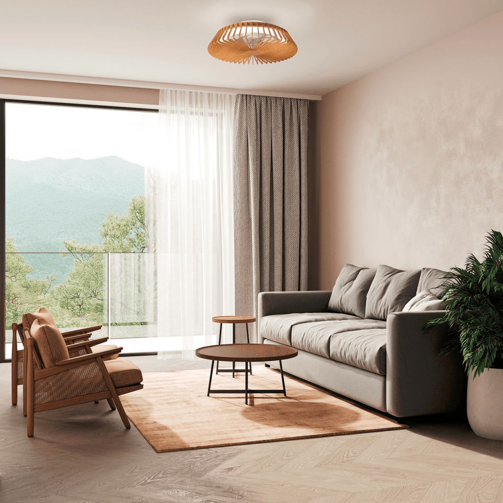 Mantra - Mini Himalaya LED Dimmable Ceiling Light With Built - In Fan - Remote Control - Luminosity Designs Ltd