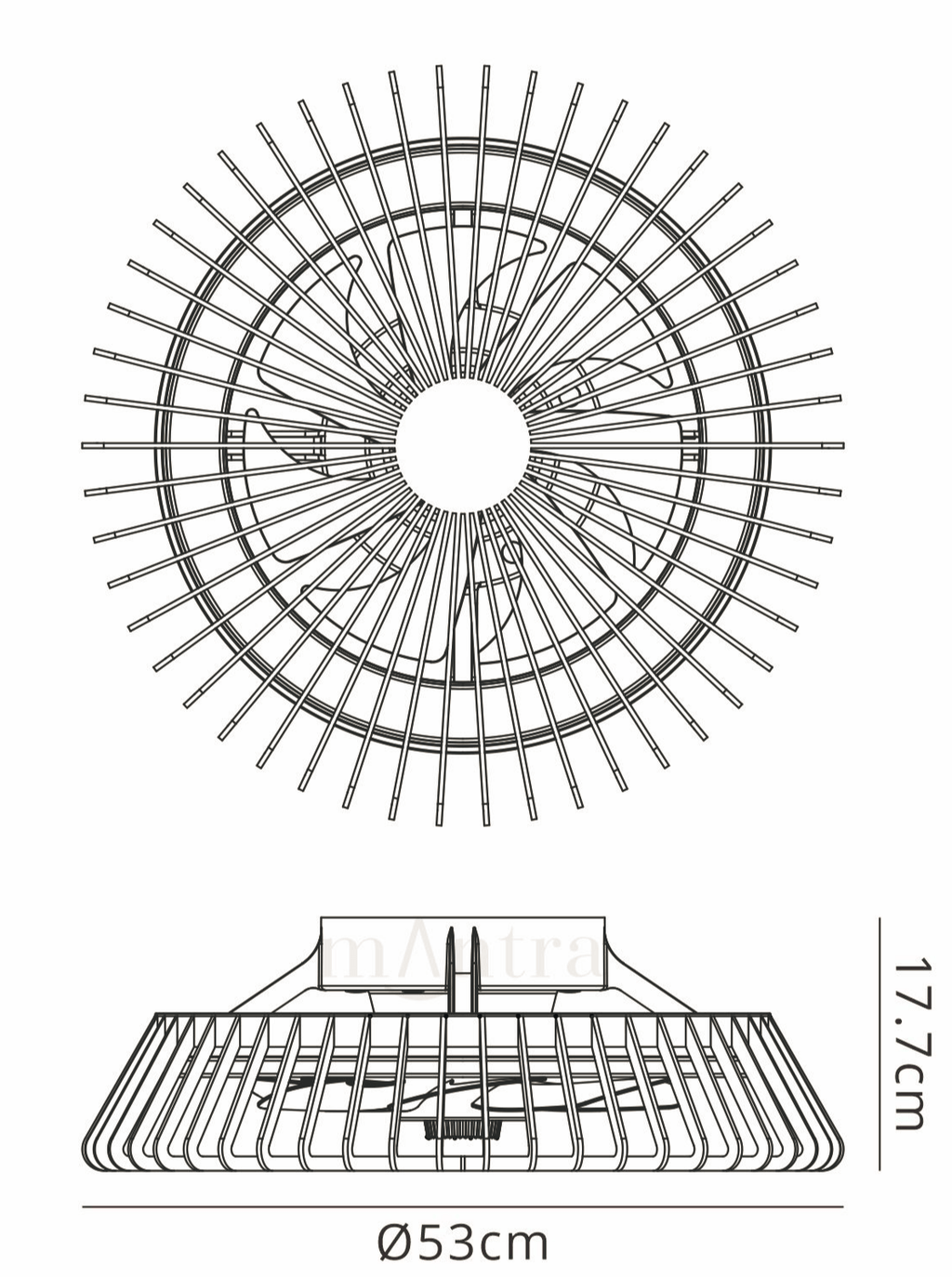 Mantra - Mini Himalaya LED Dimmable Ceiling Light With Built - In Fan - Remote Control - Luminosity Designs Ltd