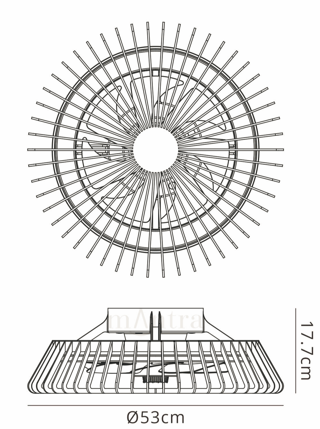 Mantra - Mini Himalaya LED Dimmable Ceiling Light With Built - In Fan - Remote Control - Luminosity Designs Ltd
