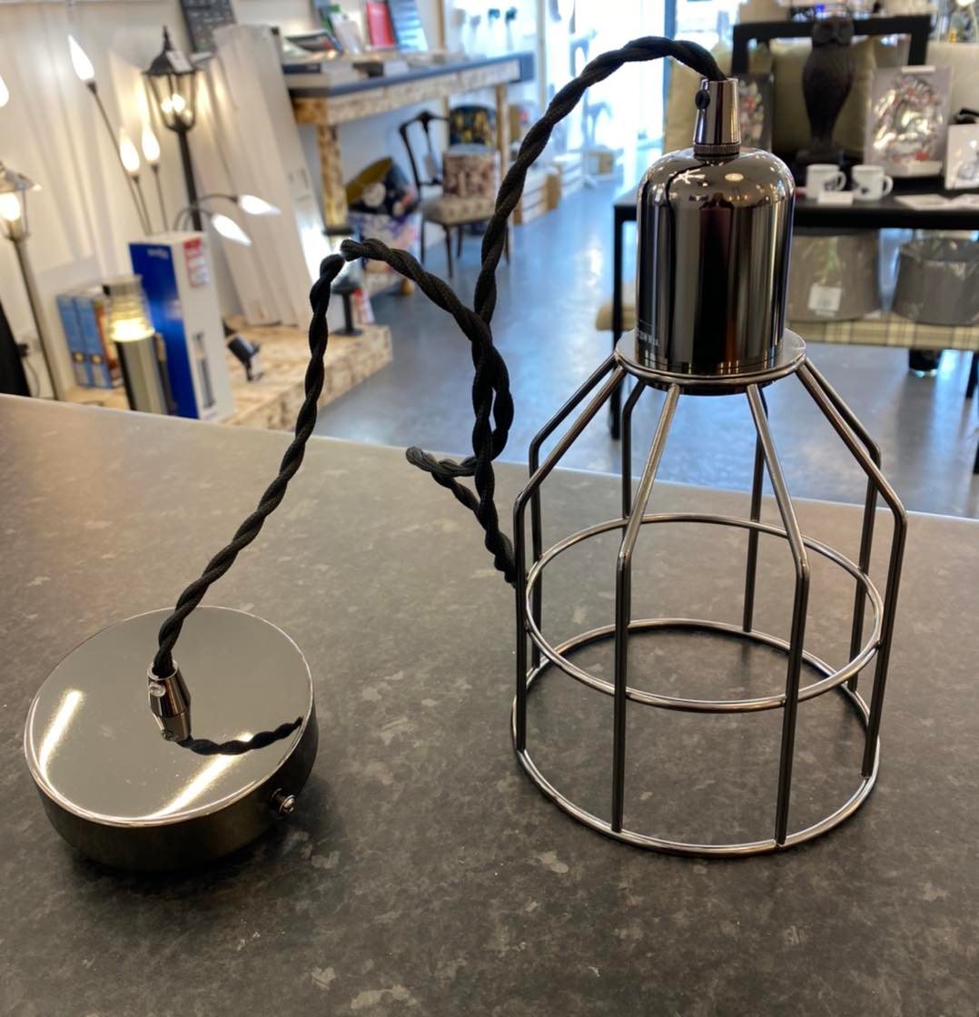 Luminosity Designs - Modern Metal Pendant Lampholder With Shade Ring - Luminosity Designs Ltd