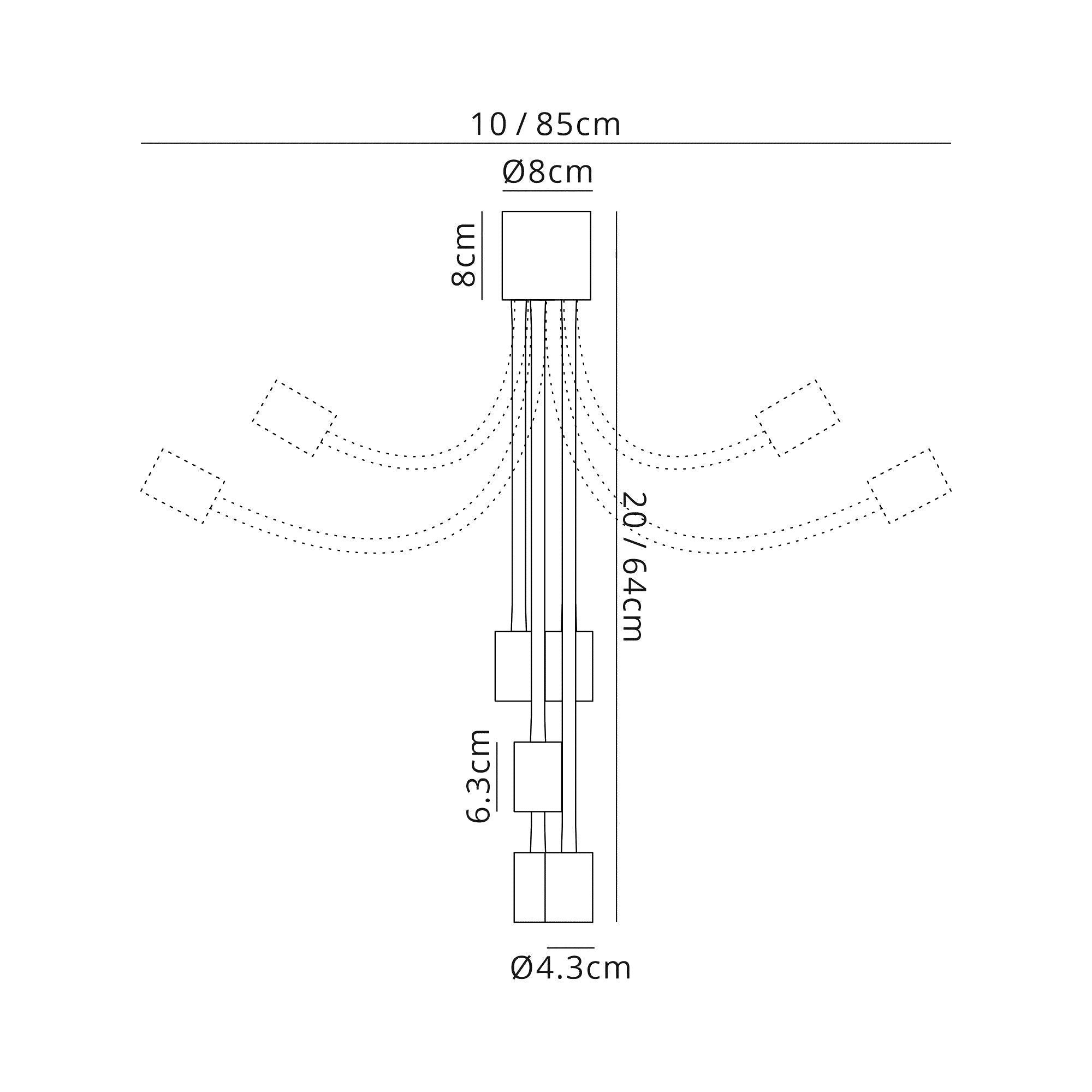 Luminosity Designs - Move Bendable Semi Flush Ceiling Light - Luminosity Designs Ltd