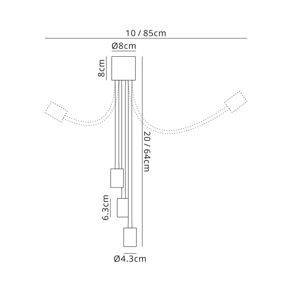 Luminosity Designs - Move Bendable Semi Flush Ceiling Light - Luminosity Designs Ltd