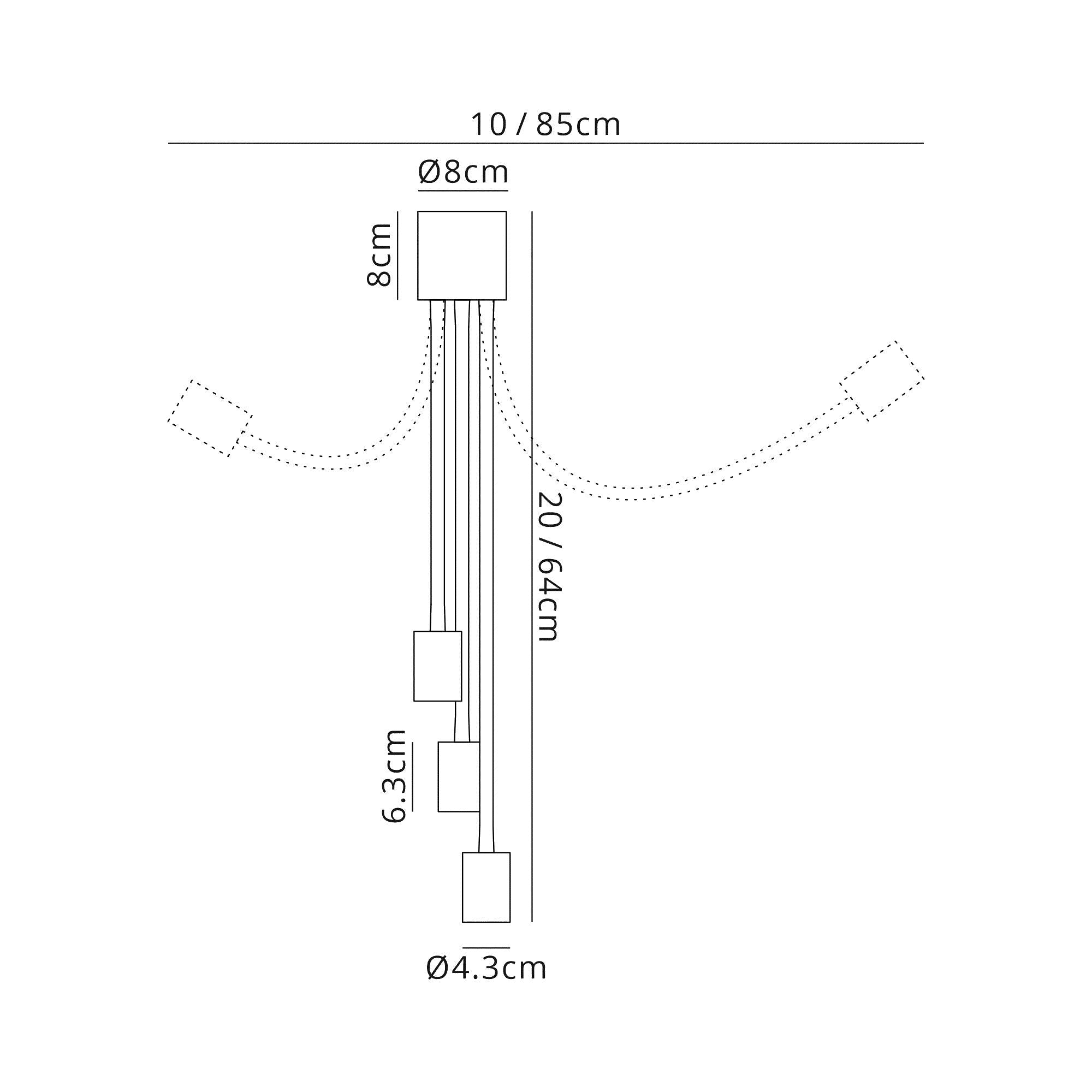 Luminosity Designs - Move Bendable Semi Flush Ceiling Light - Luminosity Designs Ltd