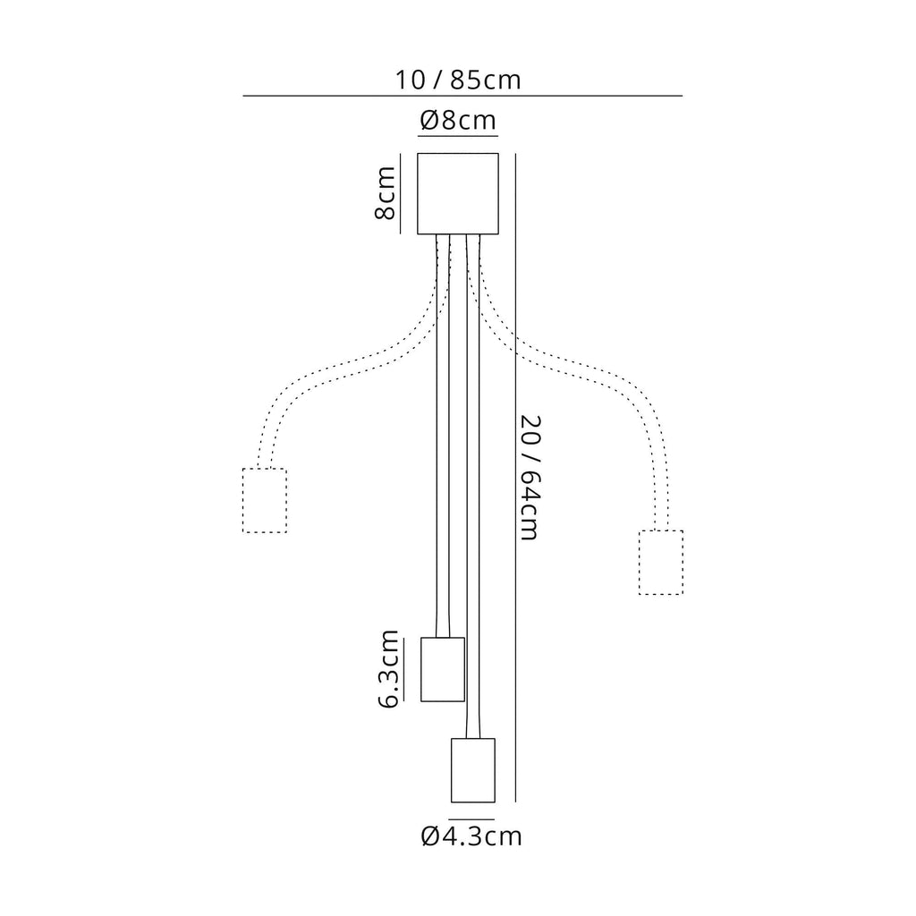 Luminosity Designs - Move Bendable Semi Flush Ceiling Light - Luminosity Designs Ltd