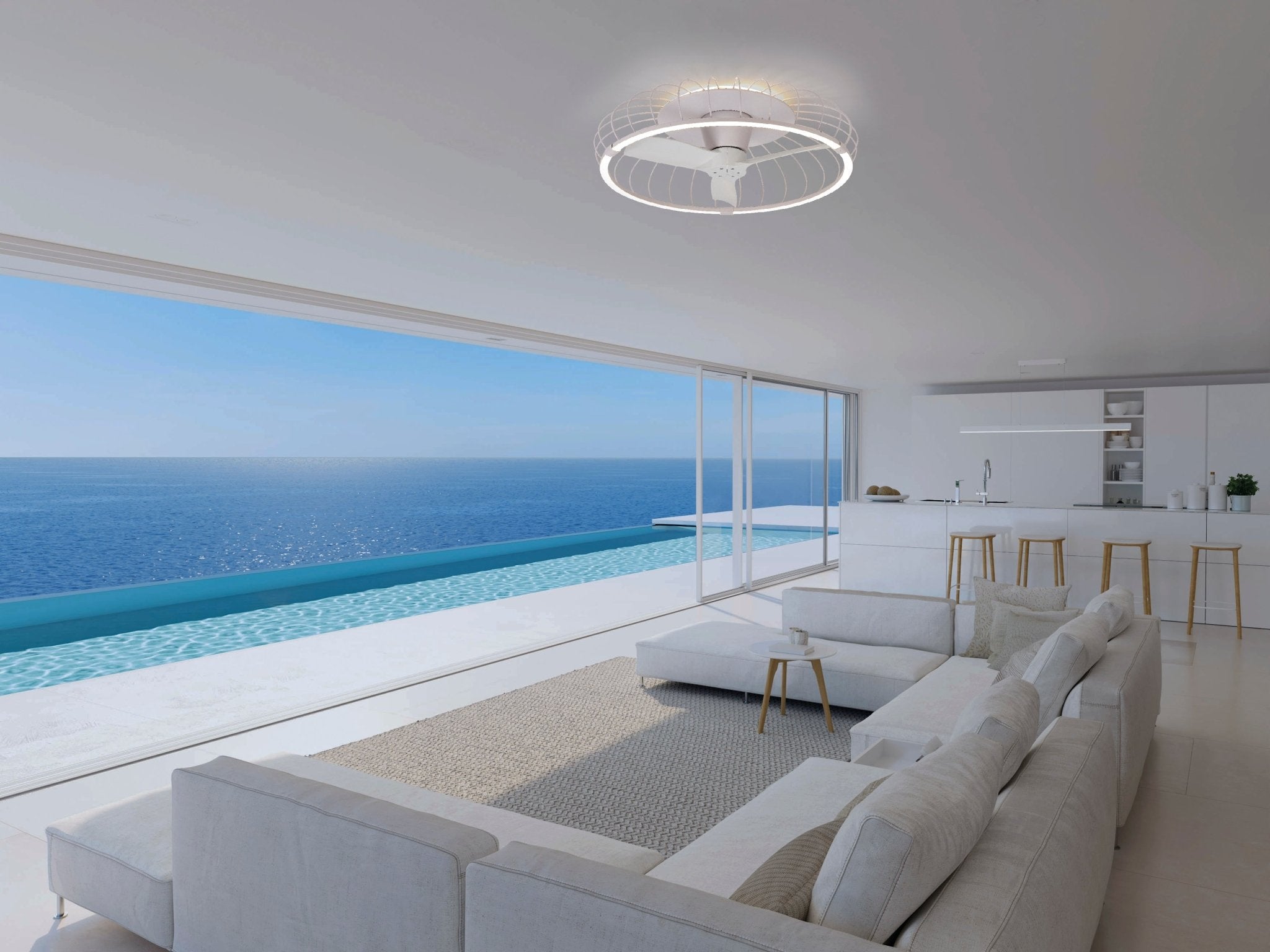 Mantra - Nature LED Dimmable Ceiling Light With Built - In Fan - Remote Control, APP Control, - Luminosity Designs Ltd