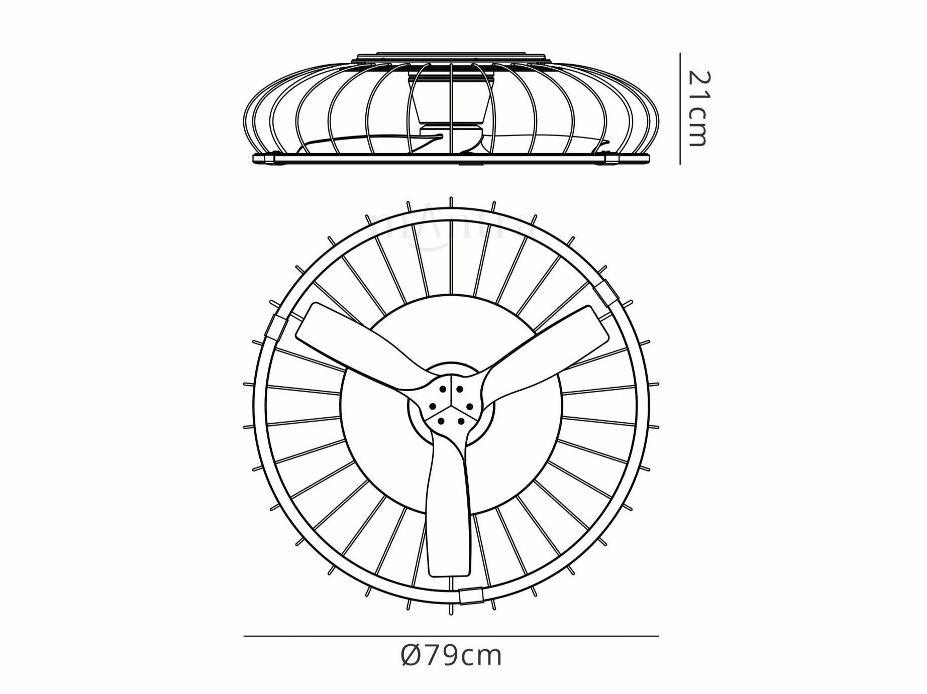 Mantra - Nature LED Dimmable Ceiling Light With Built - In Fan - Remote Control, APP Control, - Luminosity Designs Ltd