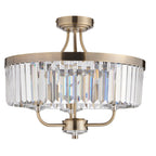 Luminosity Designs - Paris 3 Light Semi Flush Fitting - Luminosity Designs Ltd