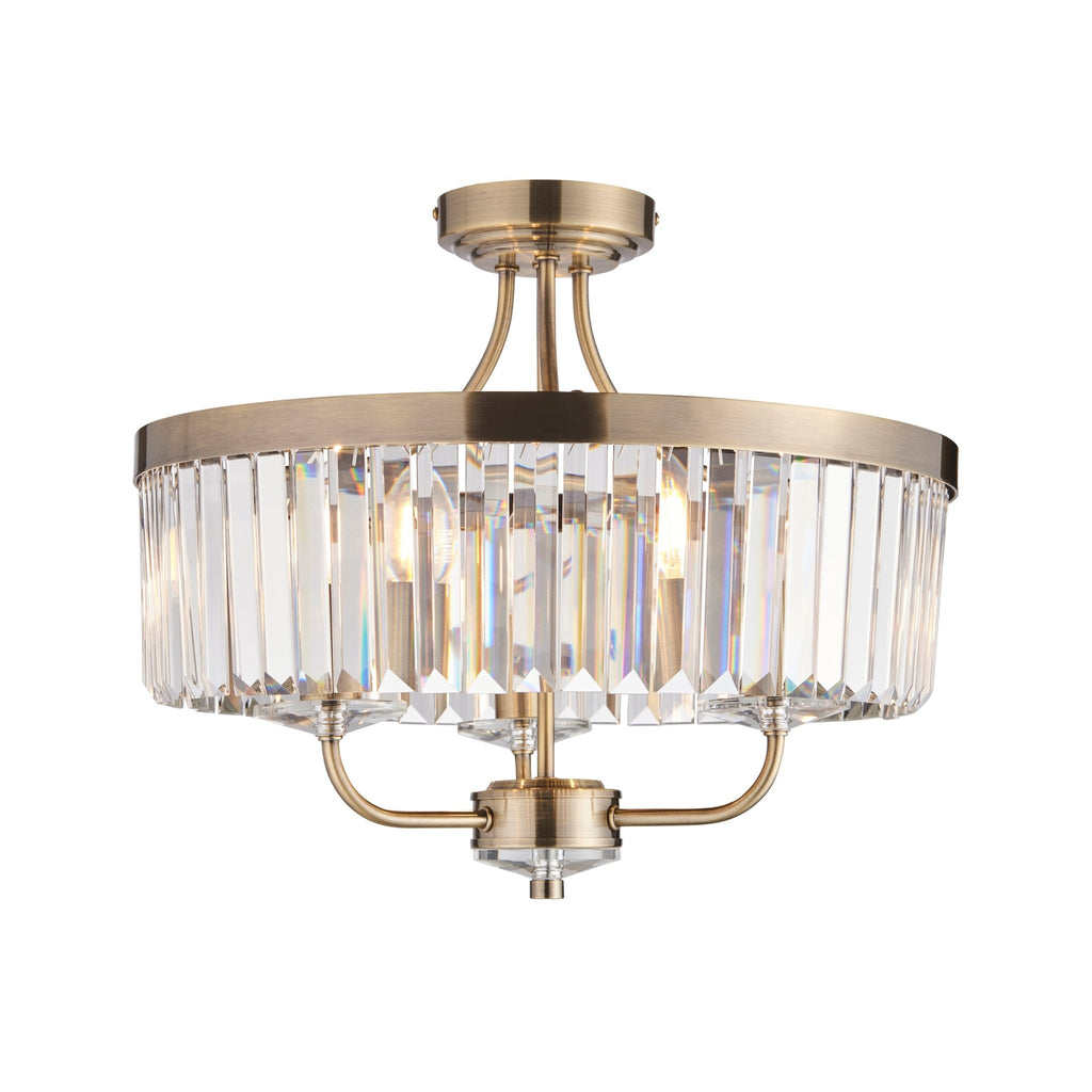 Luminosity Designs - Paris 3 Light Semi Flush Fitting - Luminosity Designs Ltd