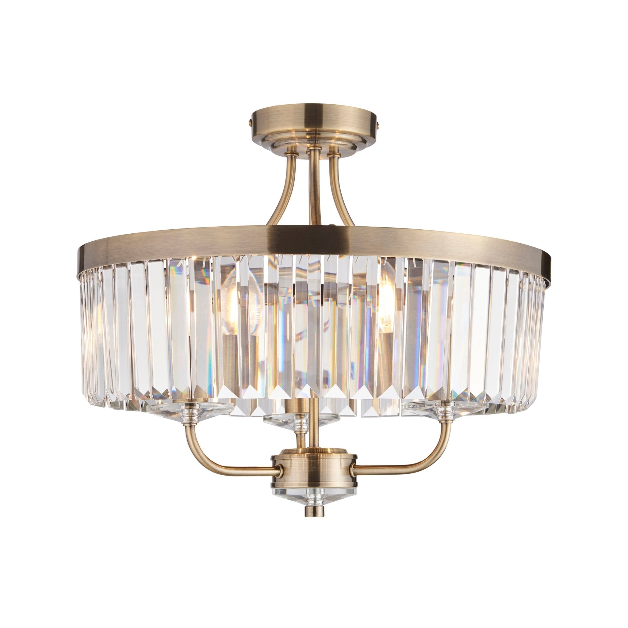 Luminosity Designs - Paris 3 Light Semi Flush Fitting - Luminosity Designs Ltd