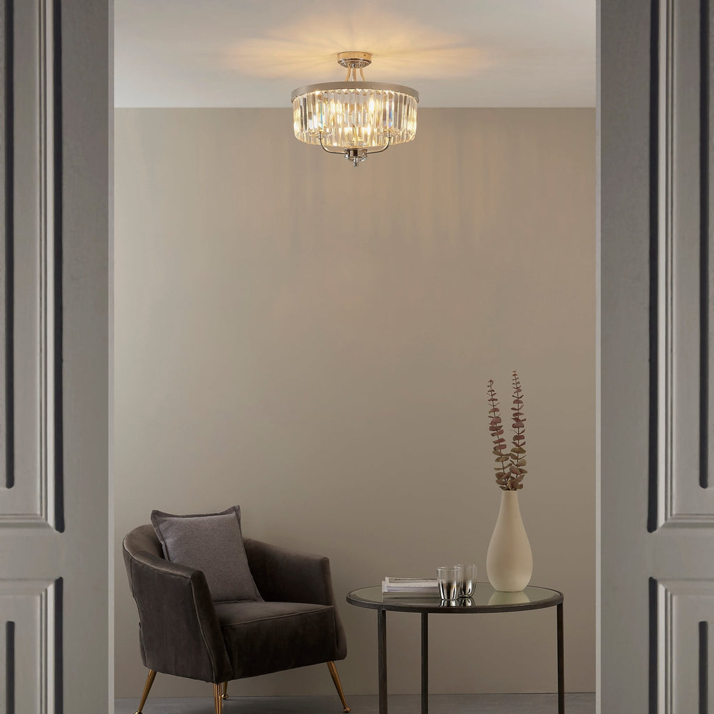 Luminosity Designs - Paris 3 Light Semi Flush Fitting - Luminosity Designs Ltd