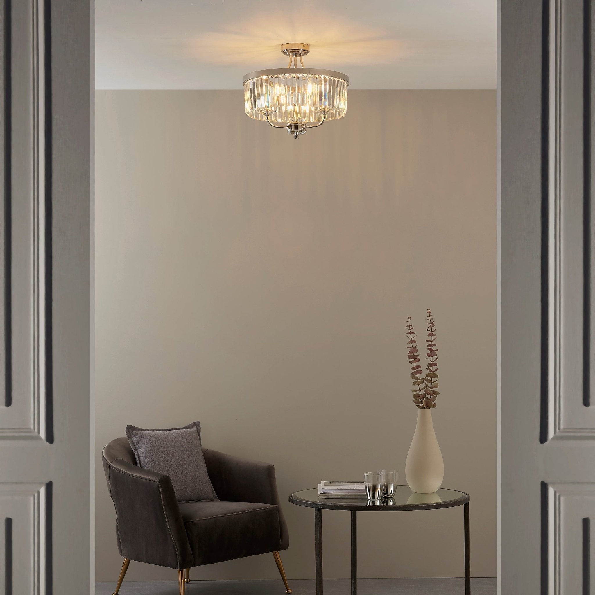 Luminosity Designs - Paris 3 Light Semi Flush Fitting - Luminosity Designs Ltd