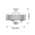 Luminosity Designs - Paris 3 Light Semi Flush Fitting - Luminosity Designs Ltd