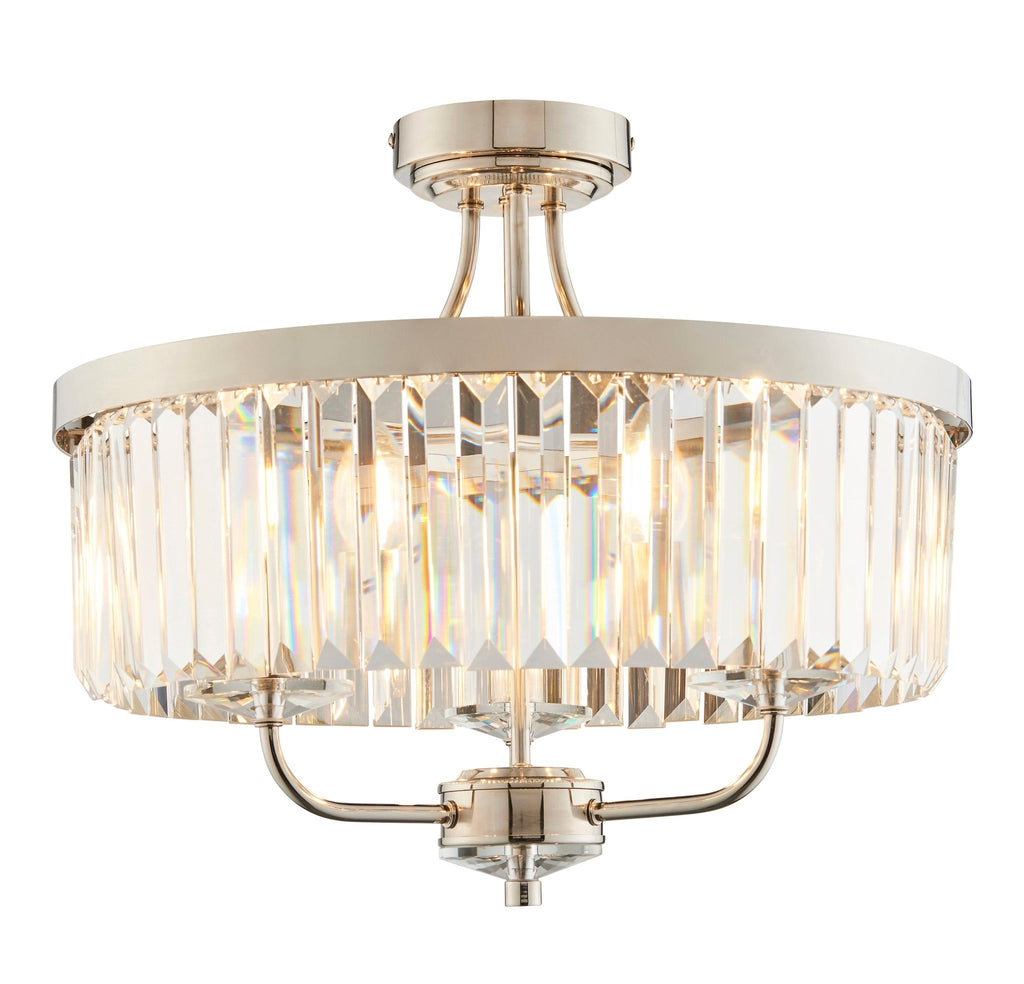Luminosity Designs - Paris 3 Light Semi Flush Fitting - Luminosity Designs Ltd