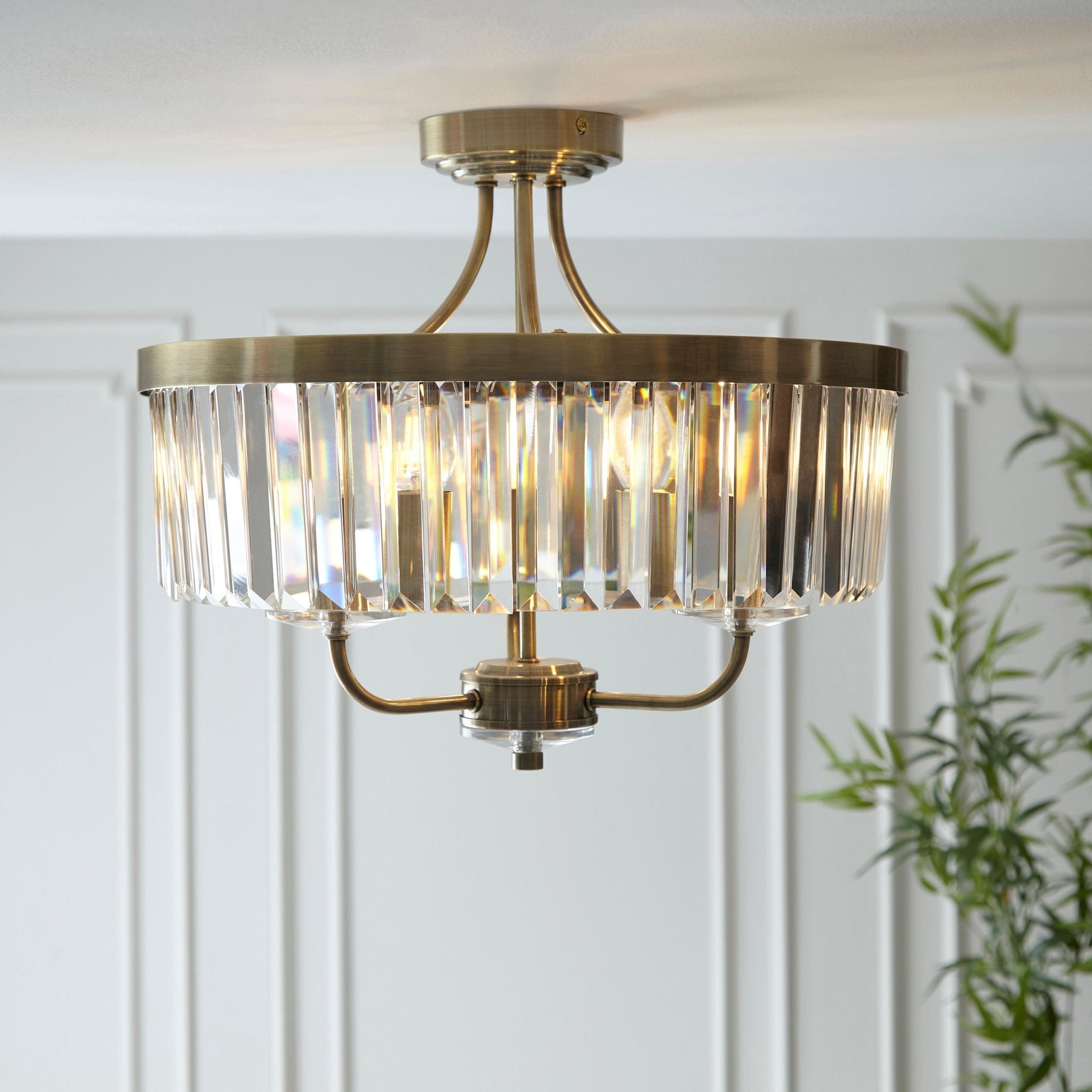 Luminosity Designs - Paris 3 Light Semi Flush Fitting - Luminosity Designs Ltd