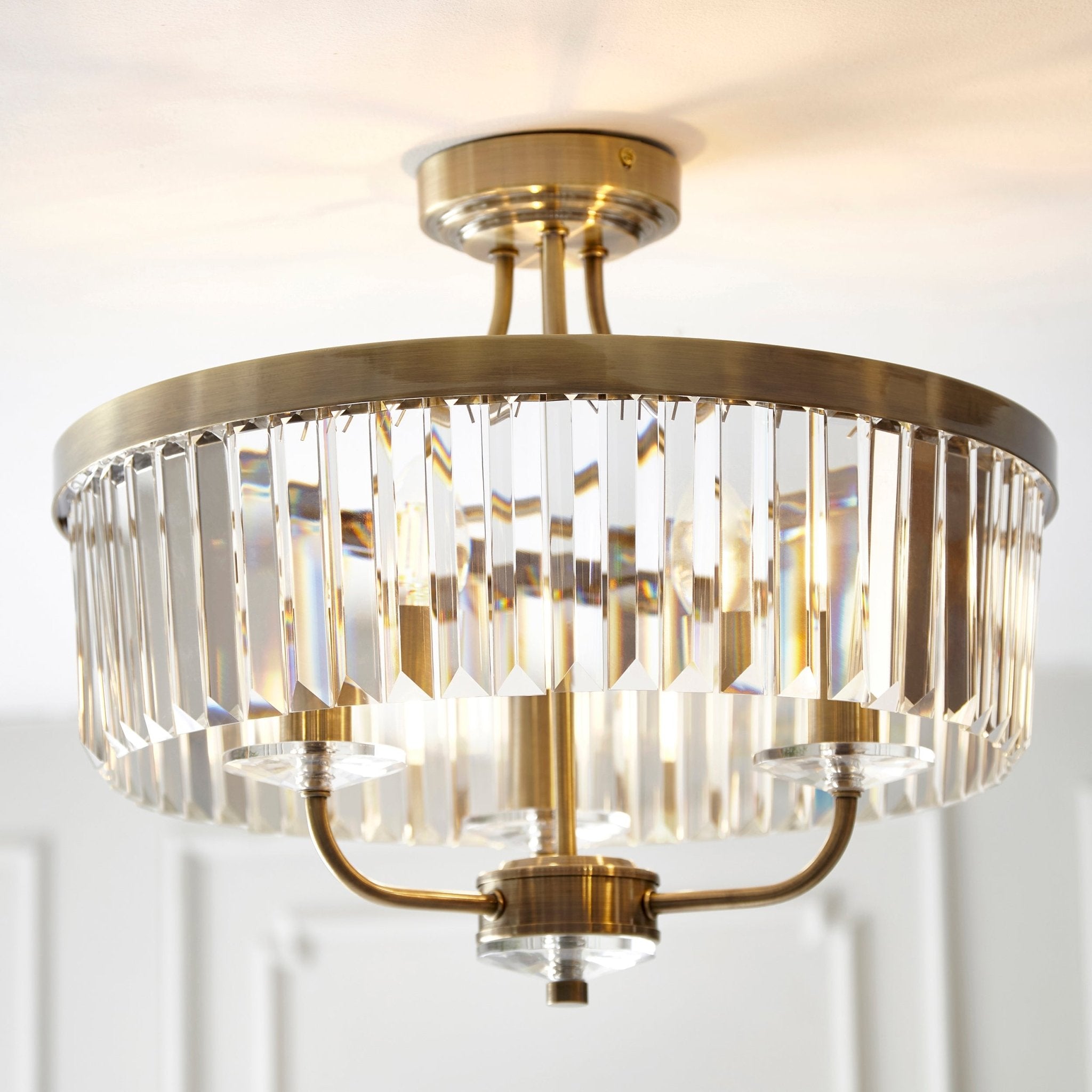 Luminosity Designs - Paris 3 Light Semi Flush Fitting - Luminosity Designs Ltd