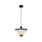 Chamber 1 Light Uplighter Pendant E27 With 30cm Tiffany Shade, 1x E27