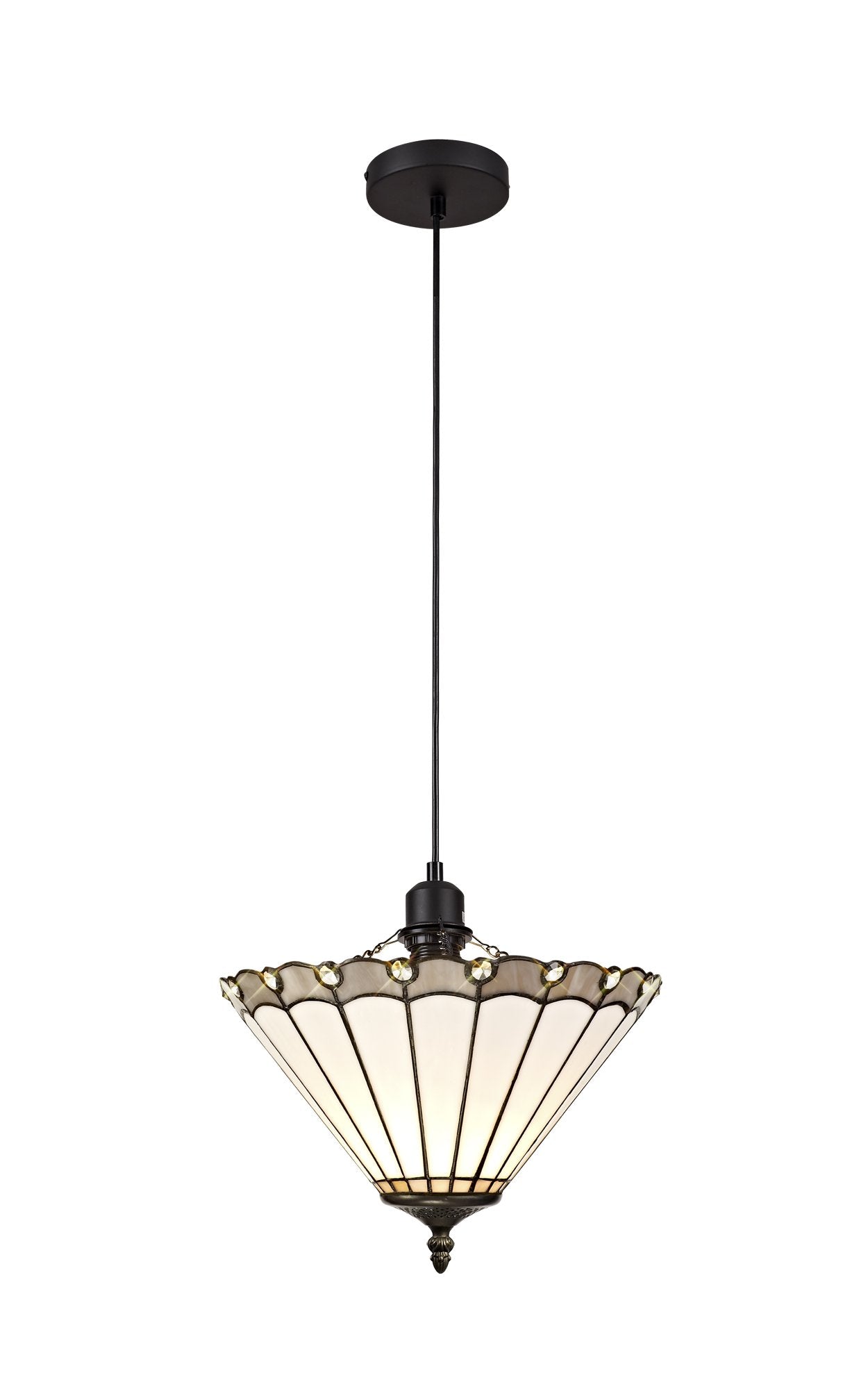 Chamber 1 Light Uplighter Pendant E27 With 30cm Tiffany Shade, 1x E27