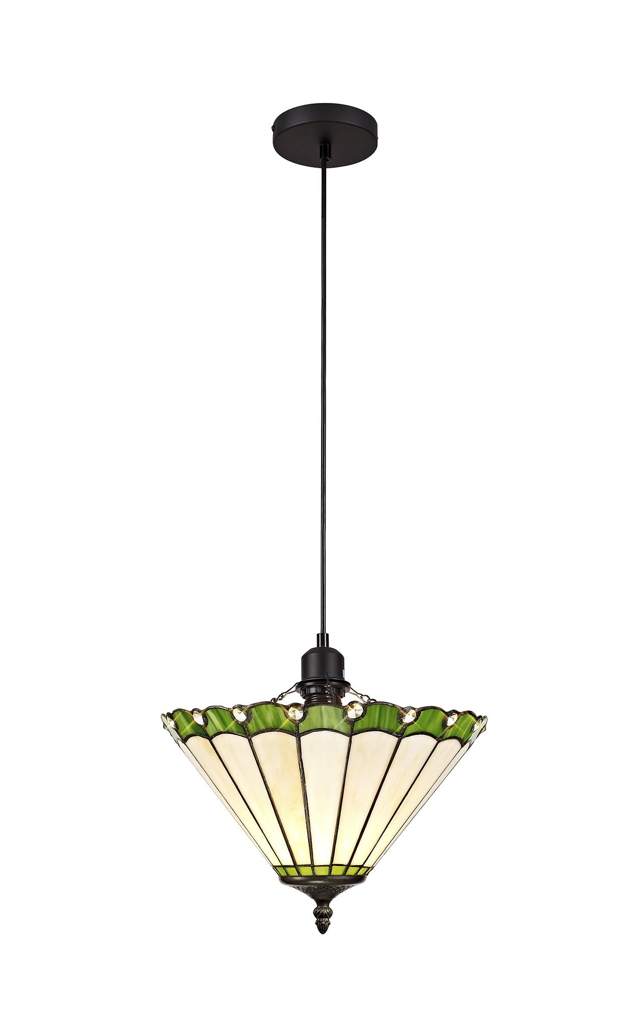 Chamber 1 Light Uplighter Pendant E27 With 30cm Tiffany Shade, 1x E27