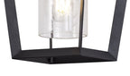 Luminosity Designs - Parthanon Angular Outdoor Wall Lamp, 1 x E27, IP54, Anthracite/Clear Rain Drop Effect Glass - Luminosity Designs Ltd