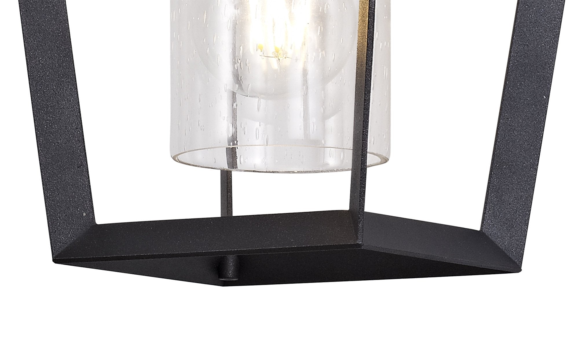 Luminosity Designs - Parthanon Angular Outdoor Wall Lamp, 1 x E27, IP54, Anthracite/Clear Rain Drop Effect Glass - Luminosity Designs Ltd
