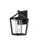 Luminosity Designs - Parthanon Angular Outdoor Wall Lamp, 1 x E27, IP54, Anthracite/Clear Rain Drop Effect Glass - Luminosity Designs Ltd