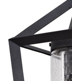 Luminosity Designs - Parthanon Angular Outdoor Wall Lamp, 1 x E27, IP54, Anthracite/Clear Rain Drop Effect Glass - Luminosity Designs Ltd